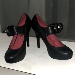 Rockabilly Goth Mary Jane Thick Strap Heels